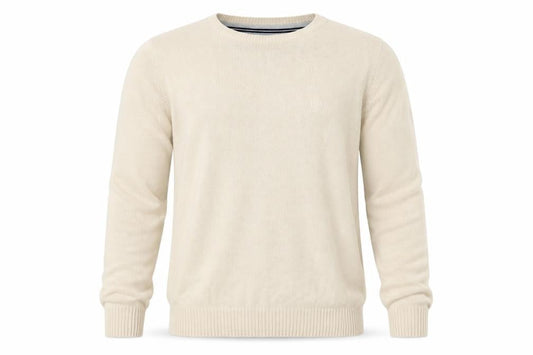 Easy Mens Beige  Knit Pullover Jumper Size M