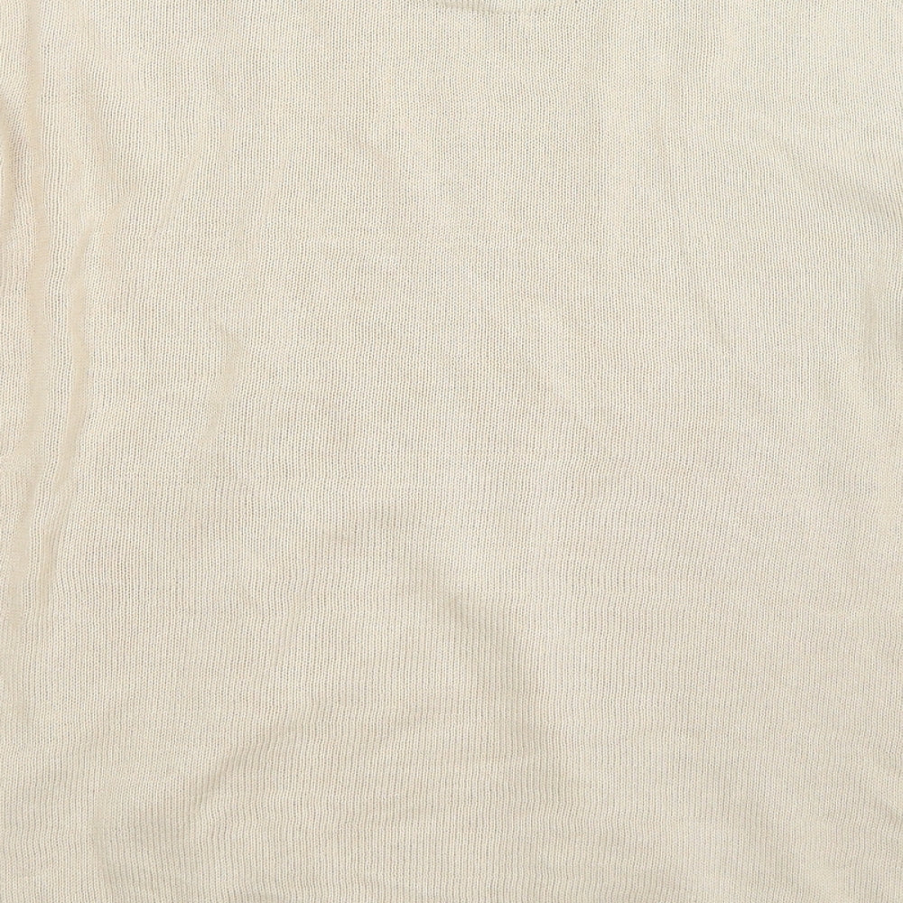 Easy Mens Beige  Knit Pullover Jumper Size M