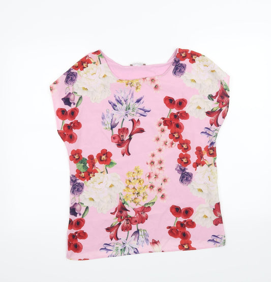 ORSAY Womens Pink Floral  Basic T-Shirt Size S