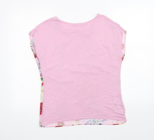ORSAY Womens Pink Floral  Basic T-Shirt Size S