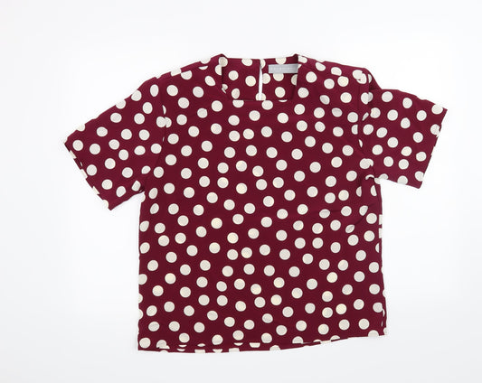 Principles Womens Purple Polka Dot  Basic Blouse Size S