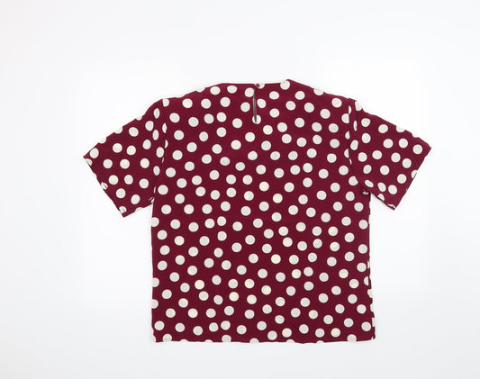 Principles Womens Purple Polka Dot  Basic Blouse Size S