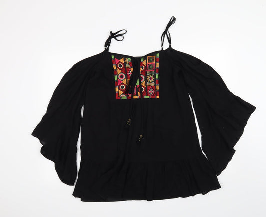 agatha Womens Black   Basic Blouse Size 8