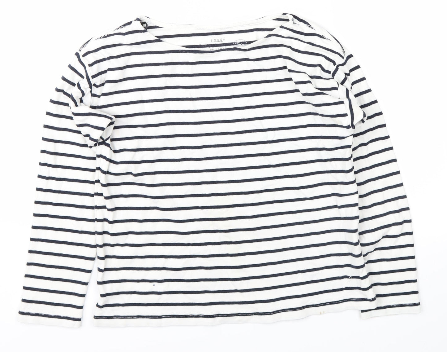 l.o.g.g Womens Black Striped  Pullover Jumper Size S