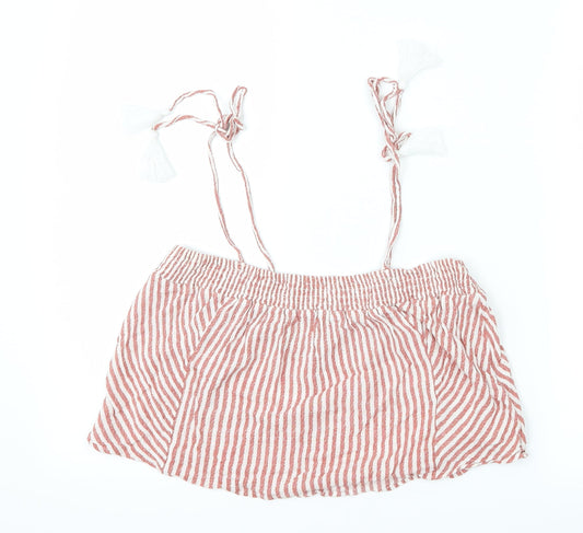 Marks and Spencer Womens Red Striped  Cropped Tank Size 12