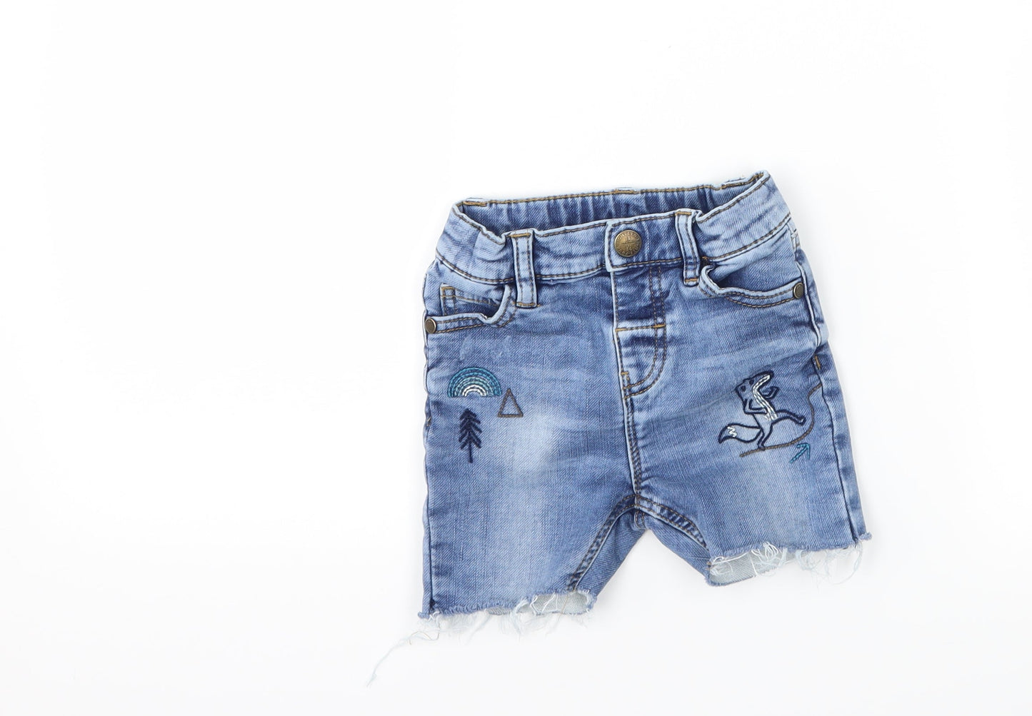 Marks and Spencer Girls Blue  Denim Cropped Jeans Size 18-24 Months