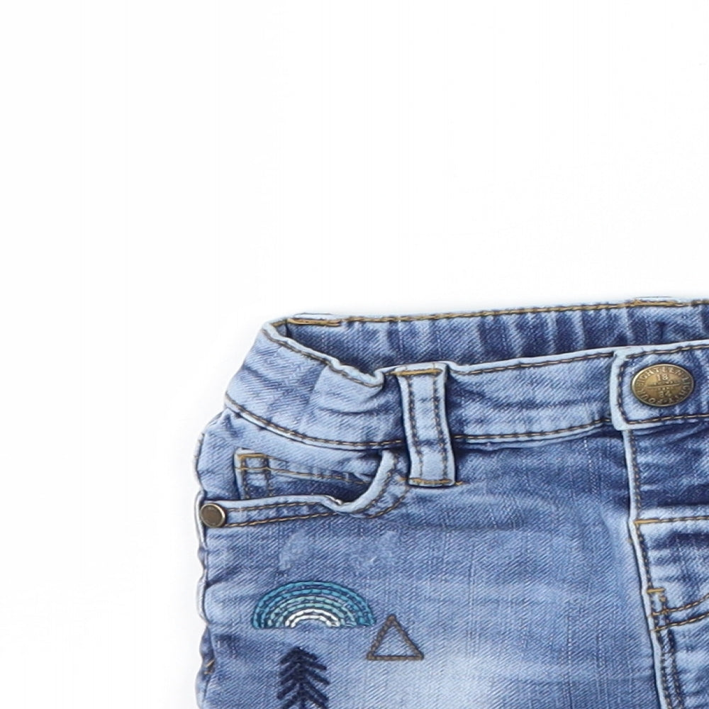 Marks and Spencer Girls Blue  Denim Cropped Jeans Size 18-24 Months