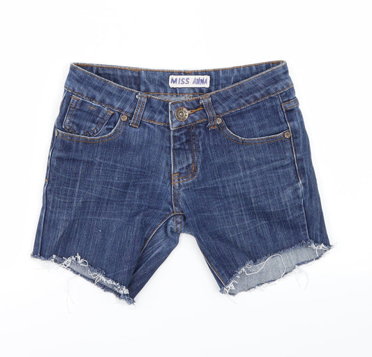 Miss Anna Womens Blue   Cut-Off Shorts Size 8