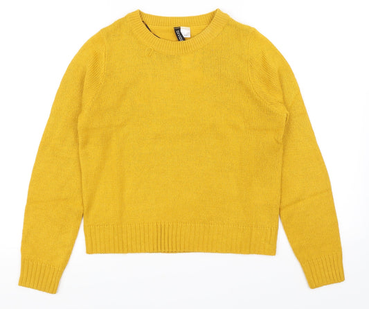 Divided by H&M Womens Yellow   Pullover Jumper Size XS