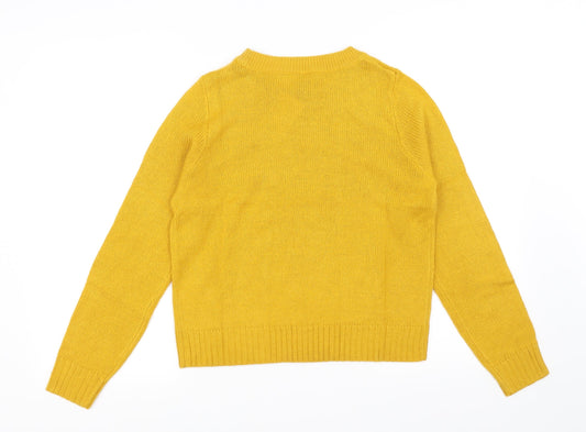 Divided by H&M Womens Yellow   Pullover Jumper Size XS