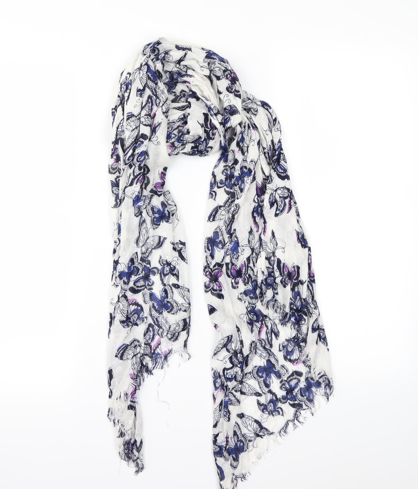 Preworn Womens White Animal Print   Scarf