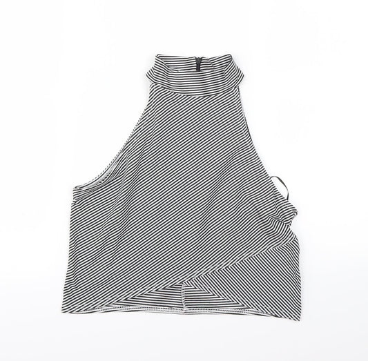 Lustre Womens Black Striped  Basic Tank Size 12