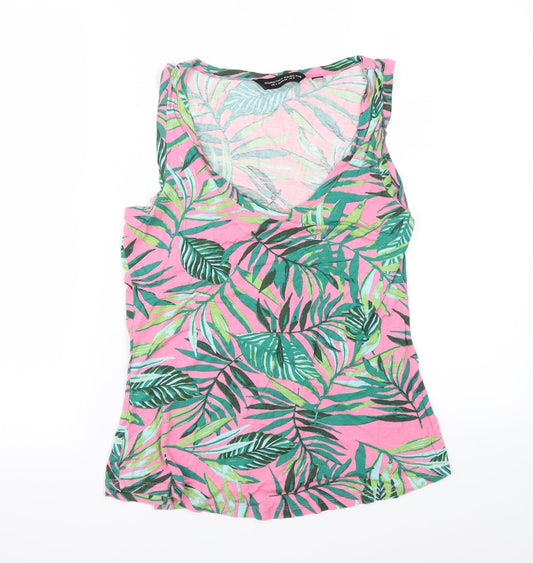 Dorothy Perkins Womens Pink Floral  Basic Tank Size 8