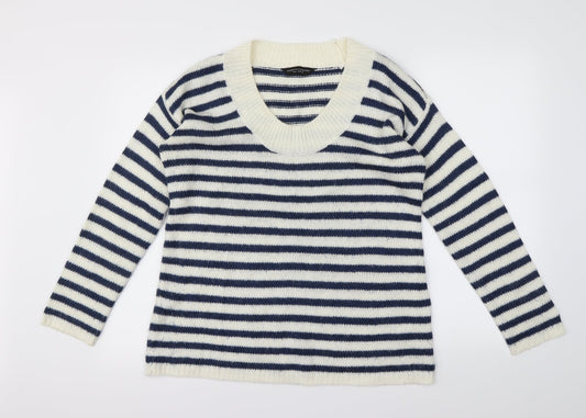 Dorothy Perkins Womens Blue Striped  Pullover Jumper Size 10