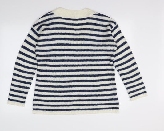 Dorothy Perkins Womens Blue Striped  Pullover Jumper Size 10