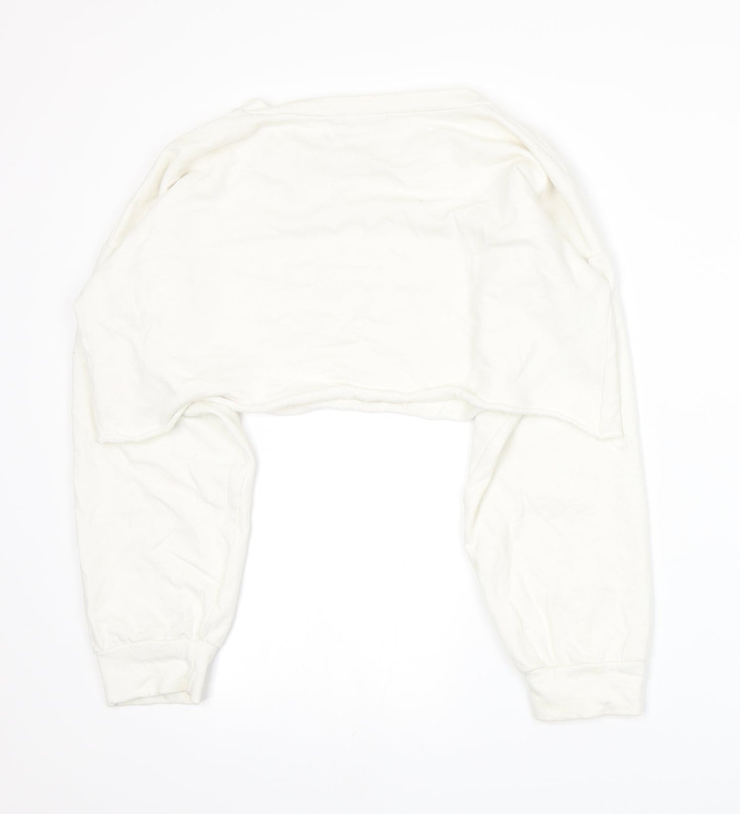 PRETTYLITTLETHING Womens White  Jersey Pullover Sweatshirt Size 12