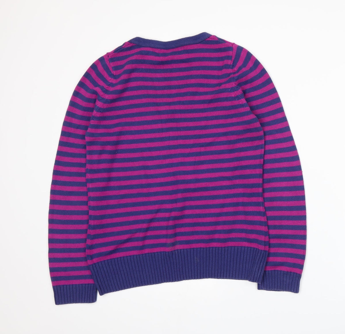 Marks & Spencer Womens Purple Striped Knit Pullover Jumper Size 12