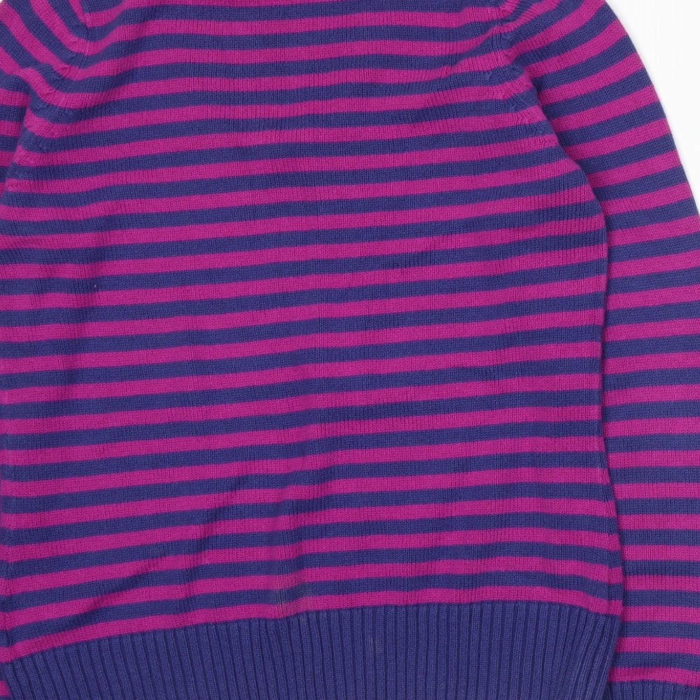 Marks & Spencer Womens Purple Striped Knit Pullover Jumper Size 12