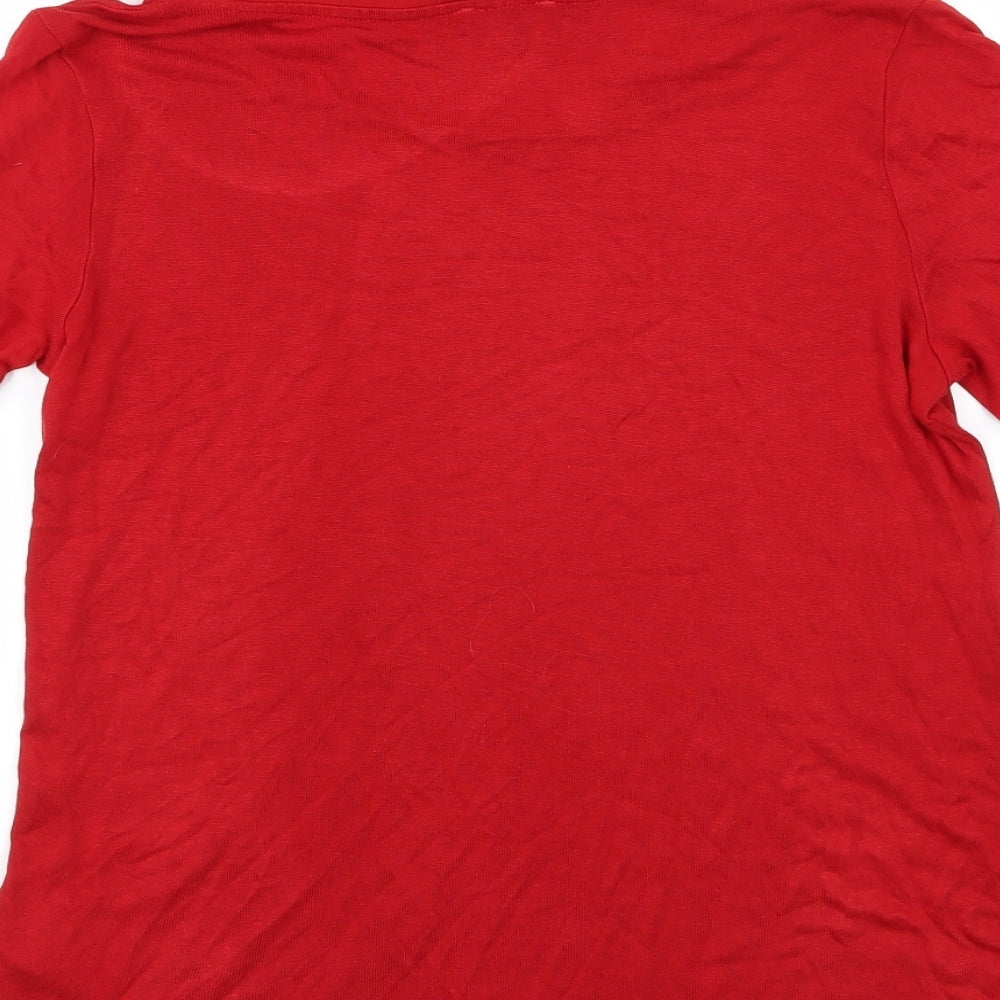MORE & MORE Womens Red  Knit Pullover Jumper Size 12