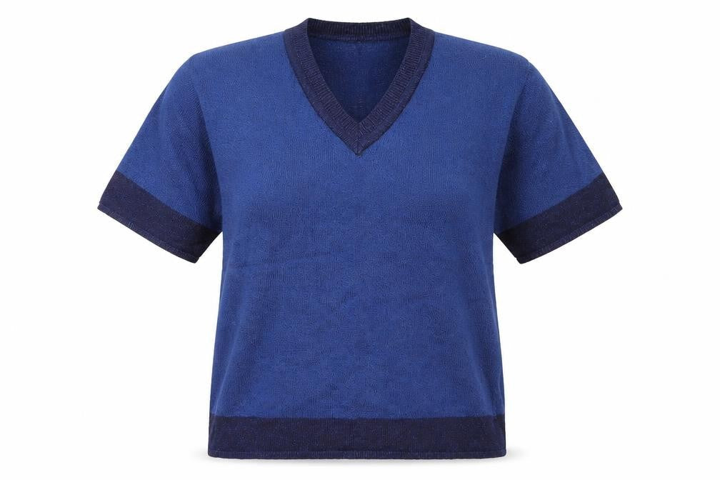 Womens UK 12 Regular Lakeland Blue Pullover Tight-Knit