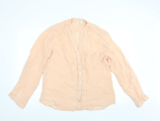 Preworn Womens Orange   Basic Blouse Size 12  - coral