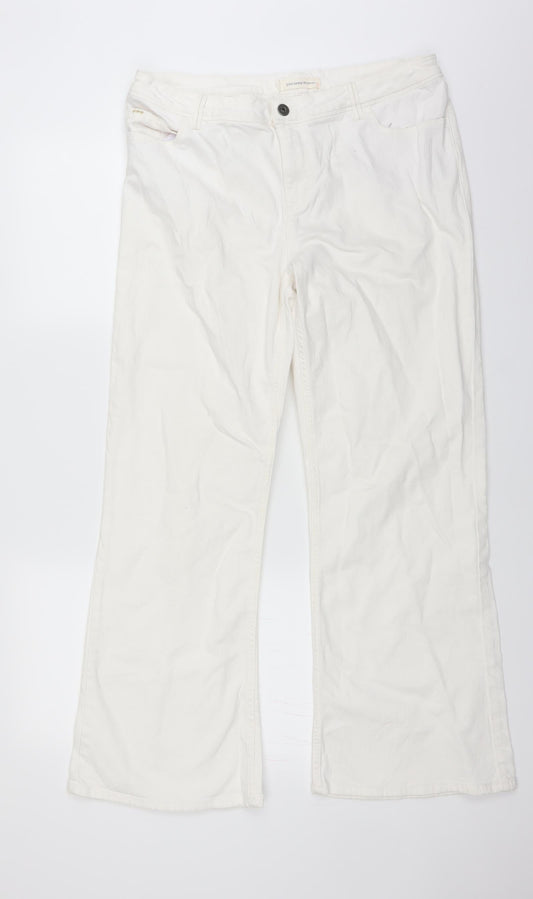 John Lewis Womens White  Denim Bootcut Jeans Size 34 in L29 in