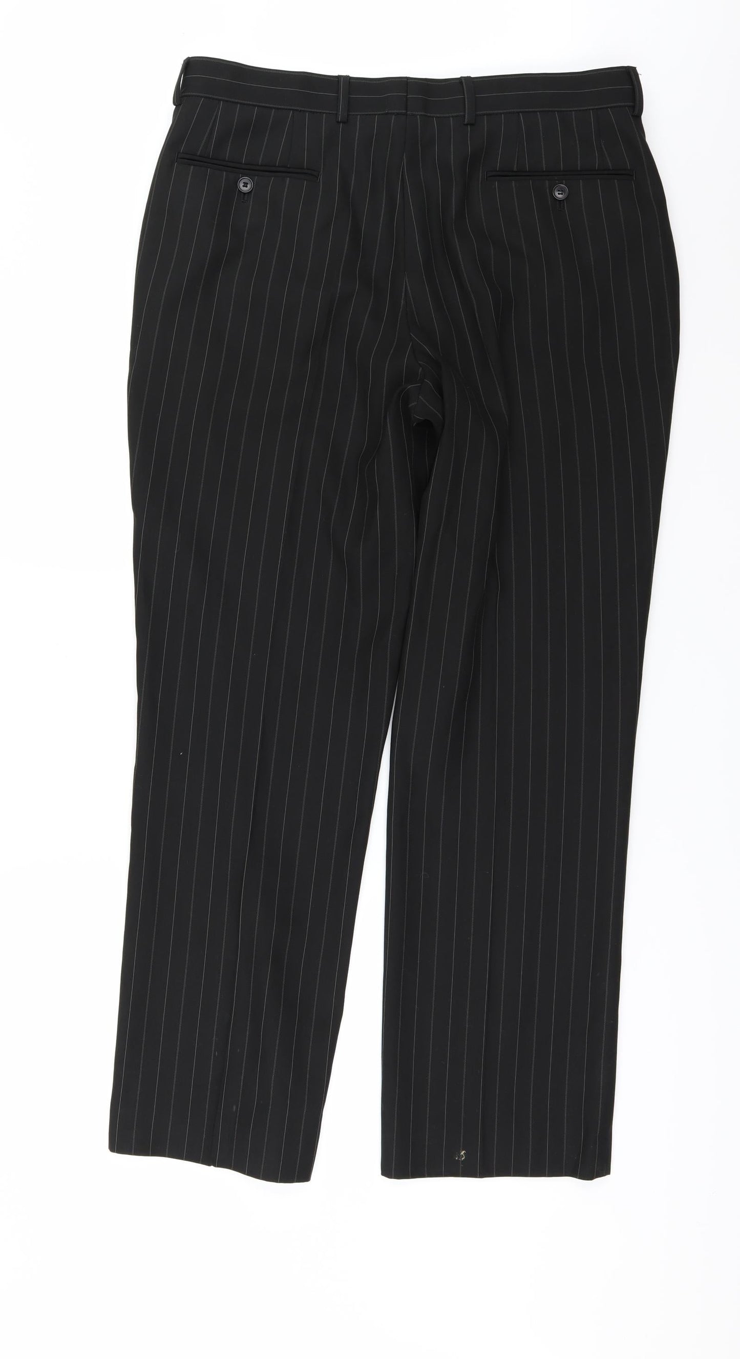 CHARLON GREY Mens Black Striped  Trousers  Size 30 in L31 in