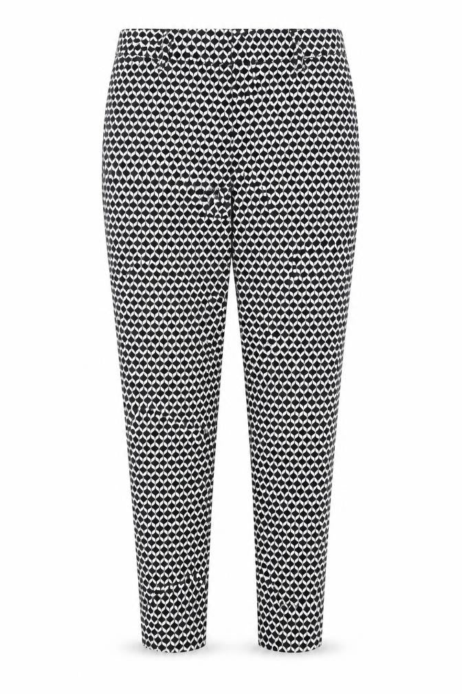 H&M Womens Black Geometric  Trousers  Size 8 L26 in