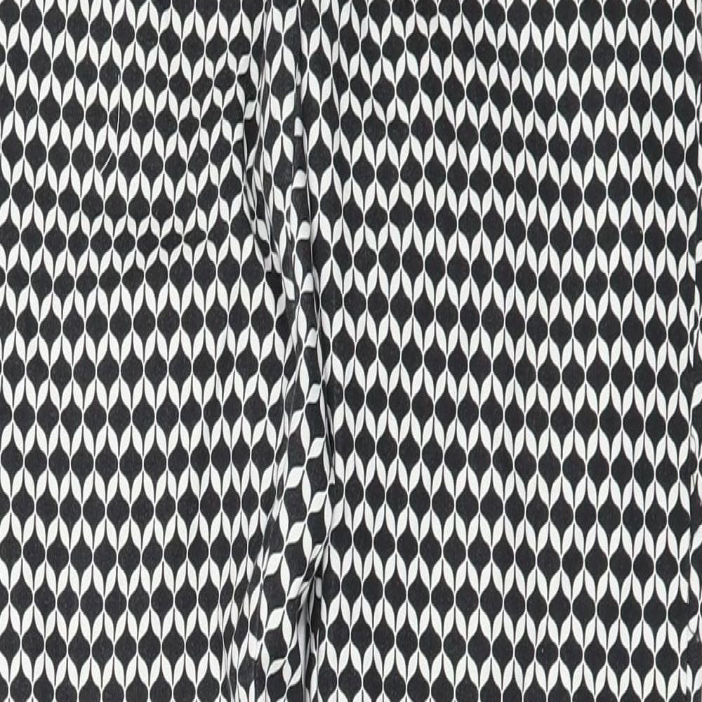 H&M Womens Black Geometric  Trousers  Size 8 L26 in