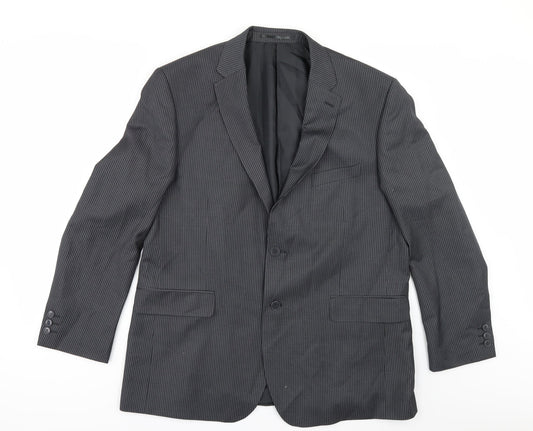 Scott & Taylor Mens Grey Striped  Jacket Suit Jacket Size 44