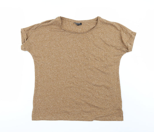 Warehouse Womens Brown   Basic T-Shirt Size 4