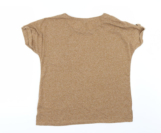Warehouse Womens Brown   Basic T-Shirt Size 4