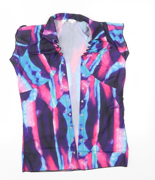 Mavodovama Womens Pink   Basic Blouse Size L  - Abstract