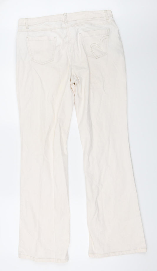 Preworn Womens Ivory  Denim Straight Jeans Size 10 L28 in