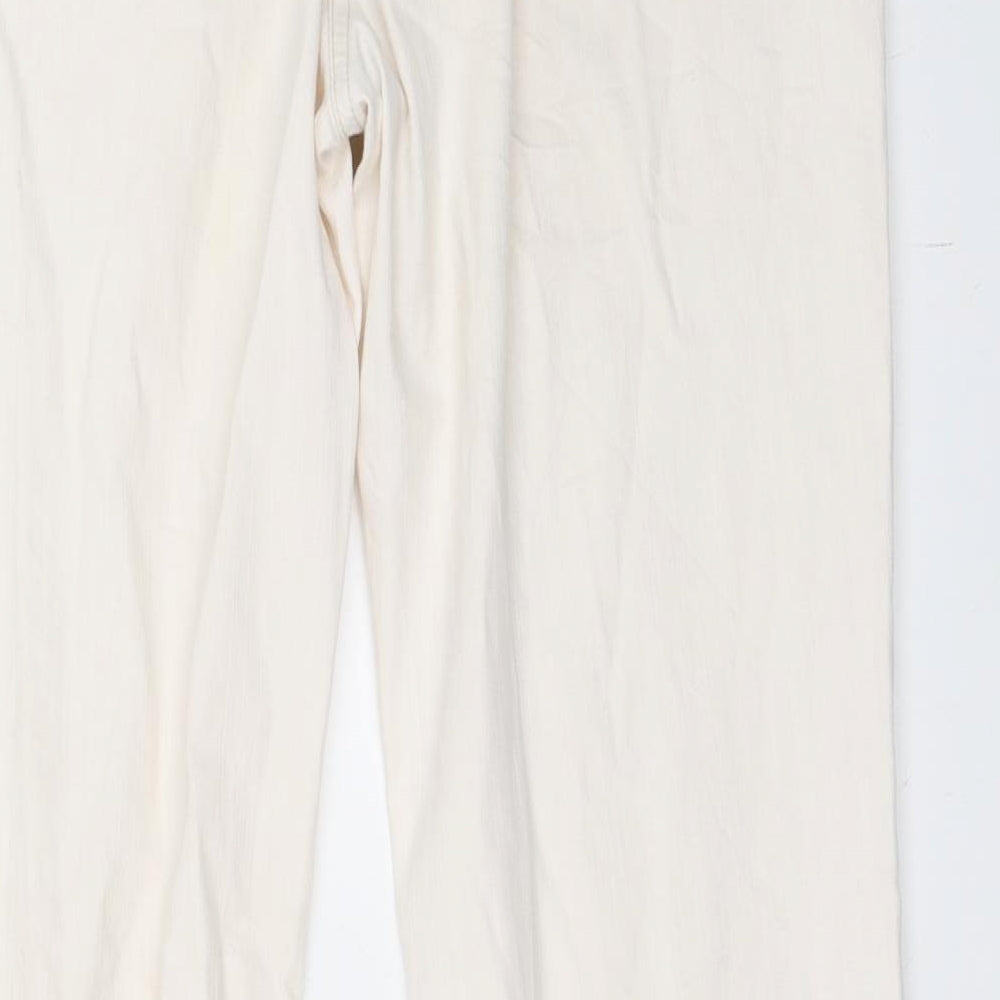 Preworn Womens Ivory  Denim Straight Jeans Size 10 L28 in