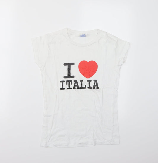 JHK Womens White   Basic T-Shirt Size S