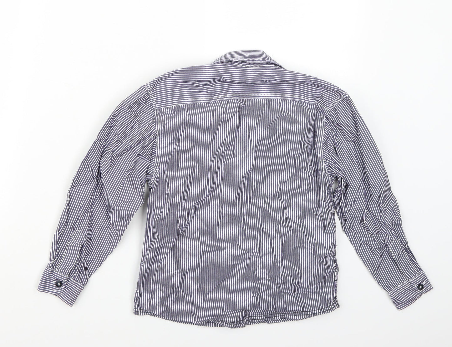 Rebel Boys Blue Striped Chambray Basic Button-Up Size 5-6 Years