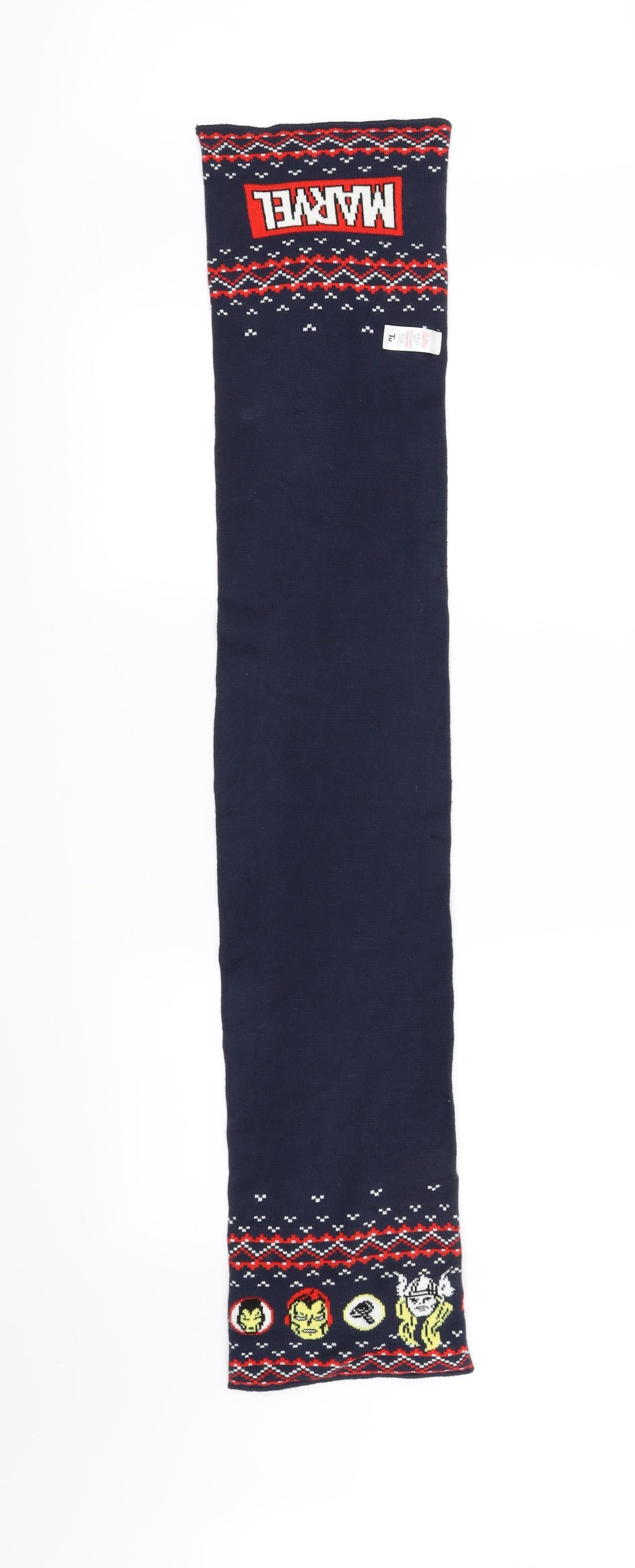 TU Unisex Blue Geometric  Scarf  One Size