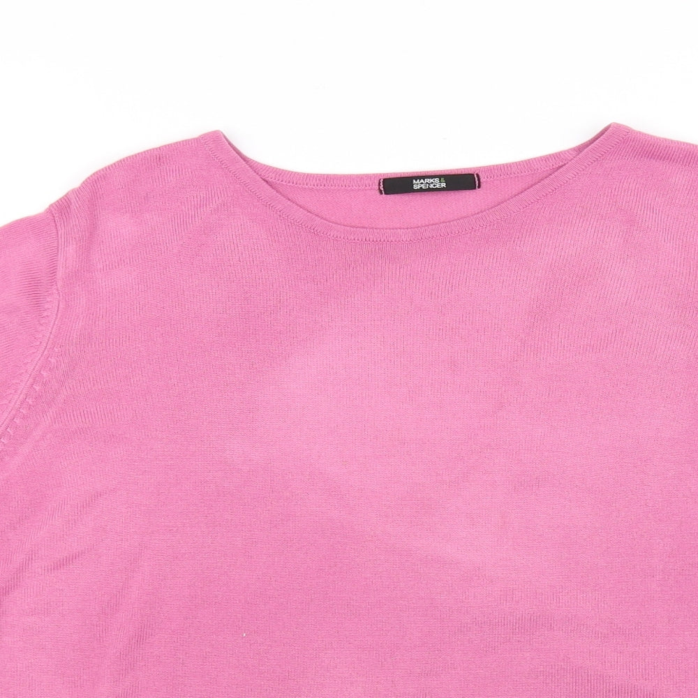 Marks and Spencer Womens Pink   Basic T-Shirt Size 14