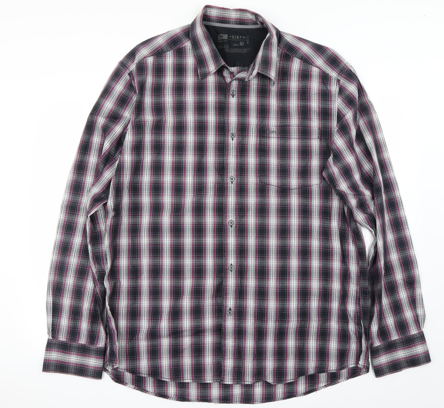 Preworn Mens Purple Check   Button-Up Size M