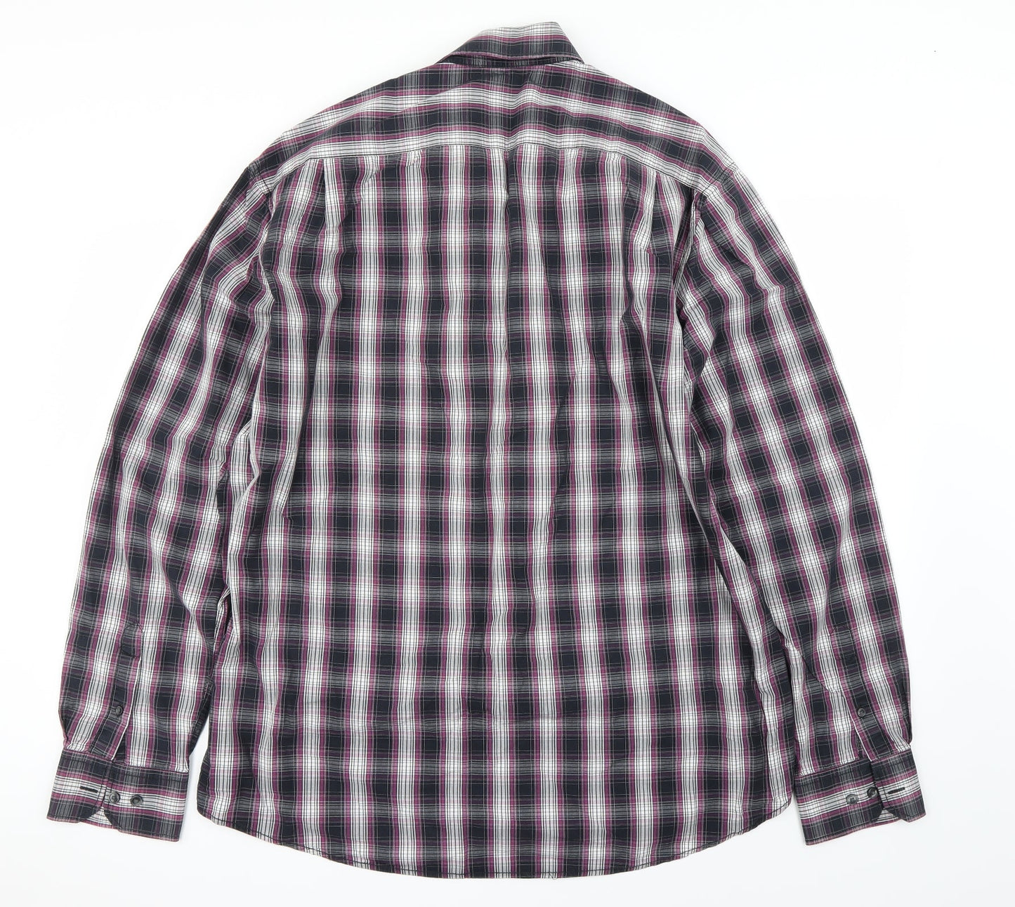 Preworn Mens Purple Check   Button-Up Size M
