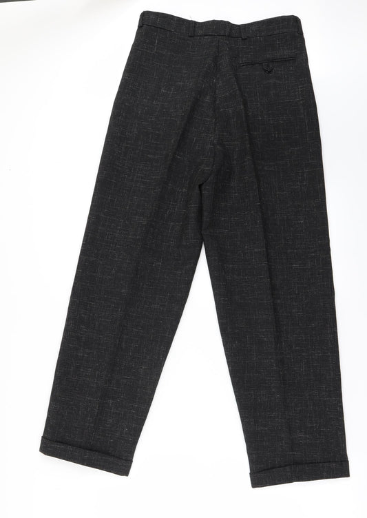 pecci Mens Black   Trousers  Size 28 in L26 in