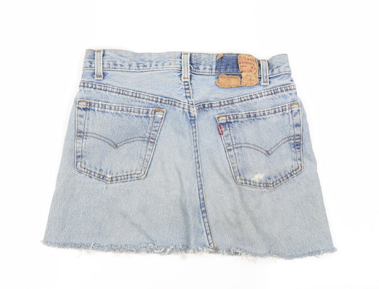 Preworn Womens Blue   A-Line Skirt Size 28 in
