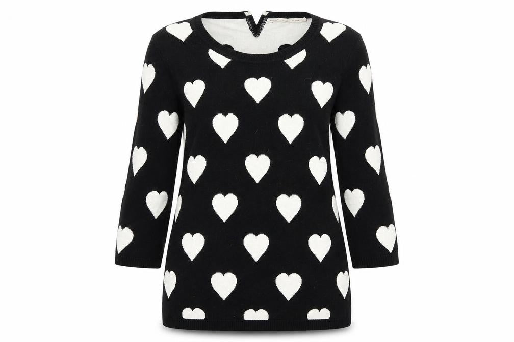 Next Womens Black Geometric Knit Pullover Jumper Size 10