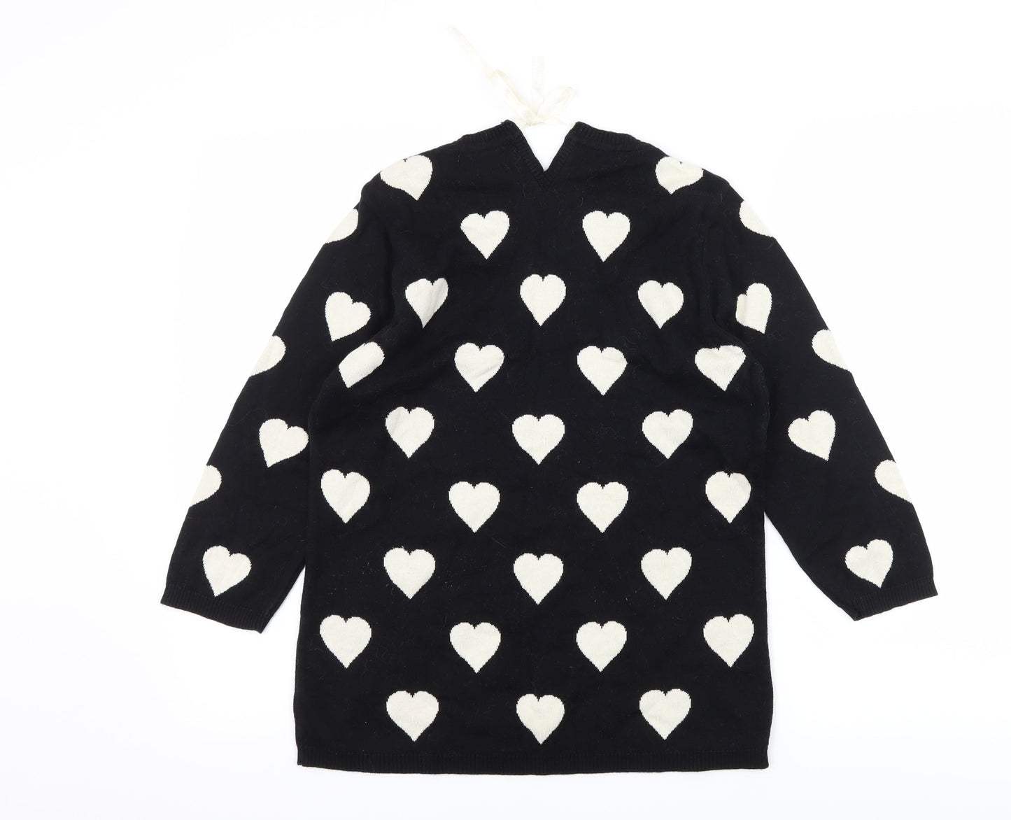 NEXT Womens Black Geometric Knit Pullover Jumper Size 10