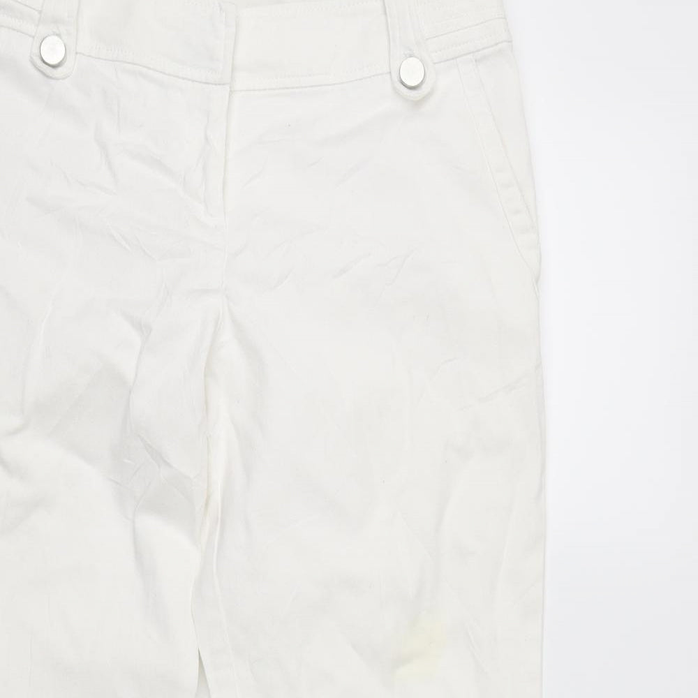 Wallis Womens White  Microfibre Straight Jeans Size 10 L21 in