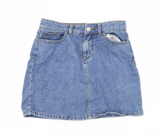 DenimCo Womens Blue  Denim A-Line Skirt Size 8