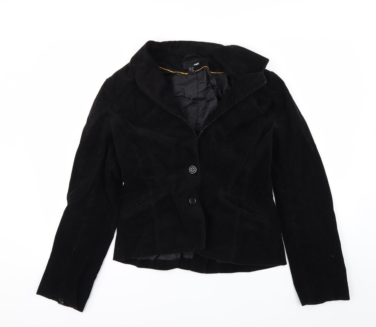 H&M Womens Black   Overcoat Coat Size 14