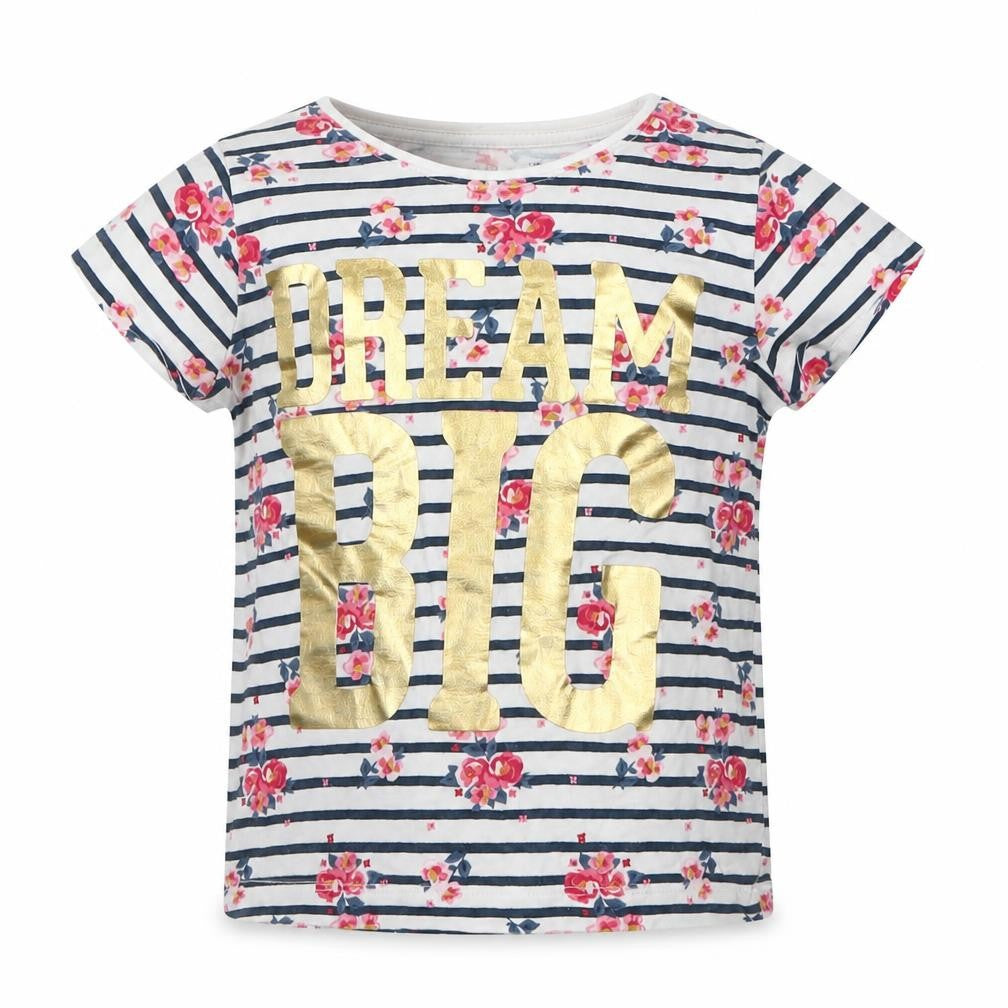 Primark Girls Multicoloured Striped  Basic T-Shirt Size 2-3 Years