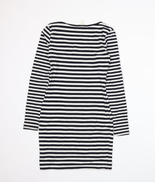 H&M Womens Blue Striped  T-Shirt Dress  Size XS